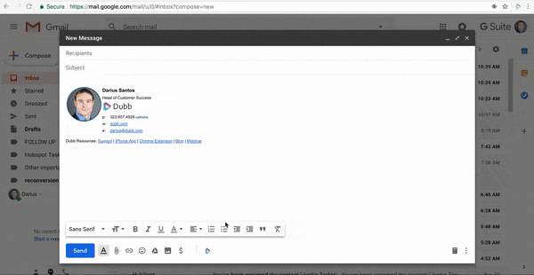 Dubb Gmail Extension